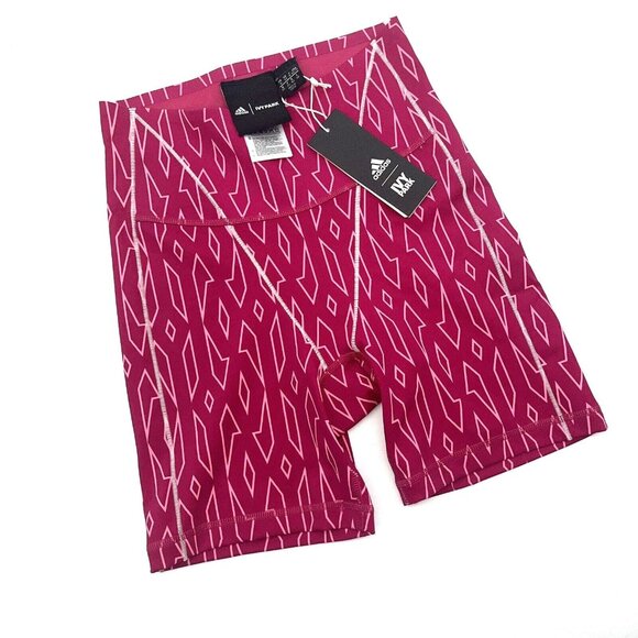 Adidas x Ivy Park Womens Extra Small Icy Pink Monogram Tight Shorts H21149 - Picture 1 of 11